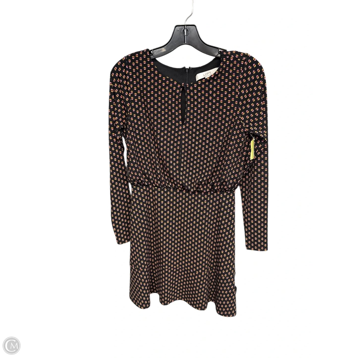 Dress Casual Midi By Loft In Black & Orange, Size: Xxsp