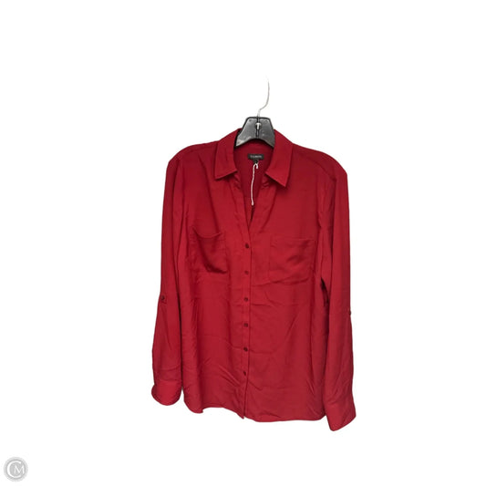 Top Long Sleeve By Talbots In Red, Size: L