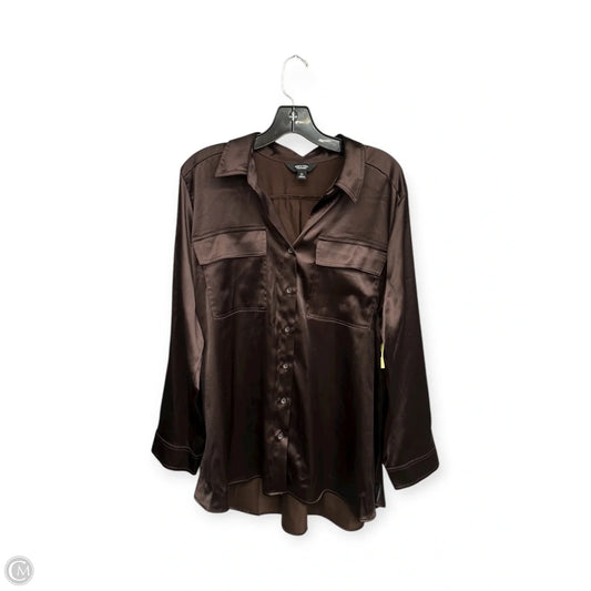 Top Long Sleeve By Simply Vera In Brown, Size: Xl