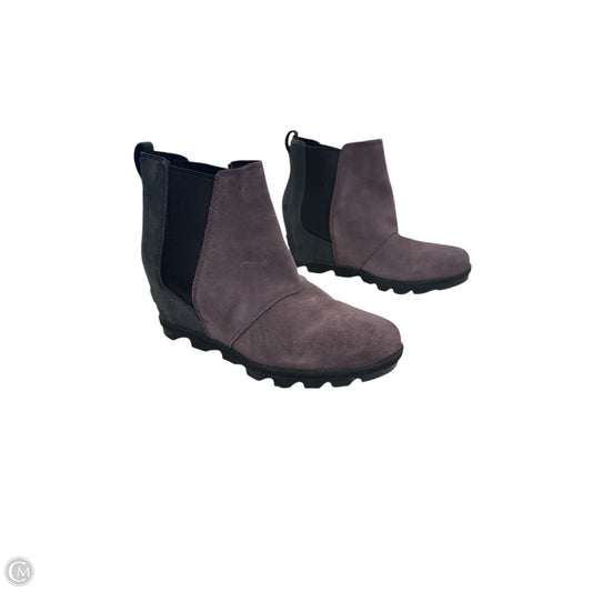Boots Knee Heels By Sorel In Black & Purple, Size: 11
