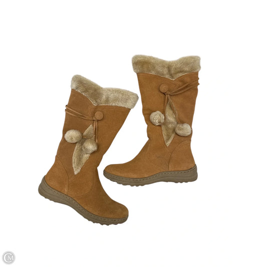 Boots Knee Flats By Bare Traps In Brown & Cream, Size: 10