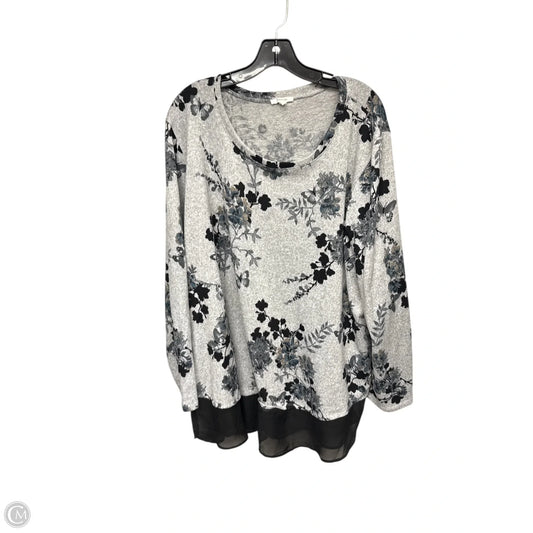 Top Long Sleeve By Maurices In Black & Grey, Size: 3x