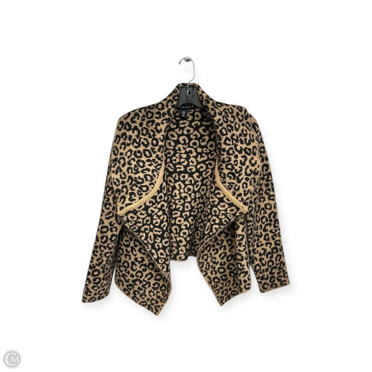 Sweater Cardigan By Adrienne Vittadini In Animal Print, Size: M