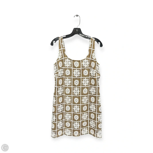 Dress Party Midi By Loft In Tan & White, Size: 2