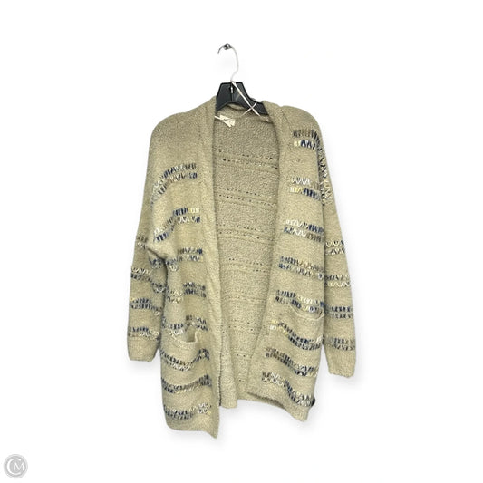 Sweater Cardigan By Debut In Blue & Tan