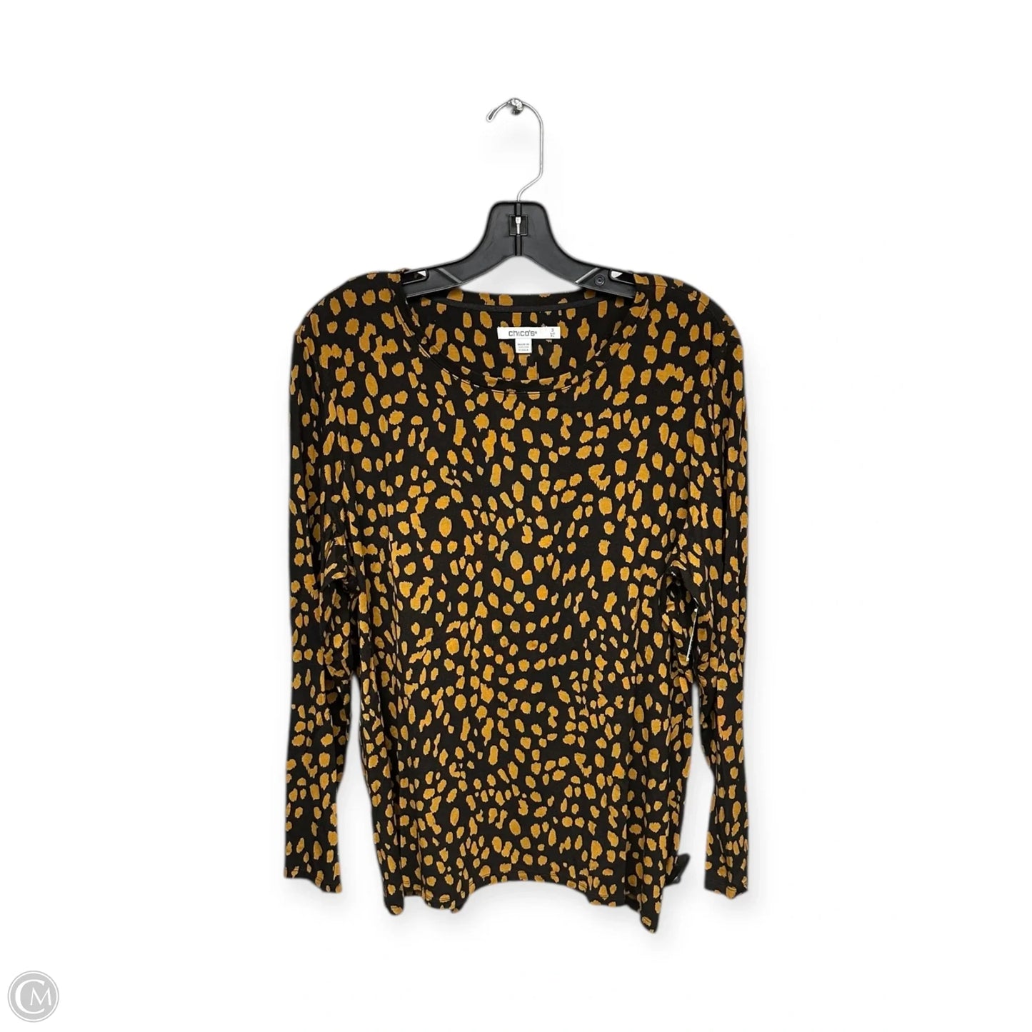 Top Long Sleeve By Chicos In Black & Orange, Size: Xl