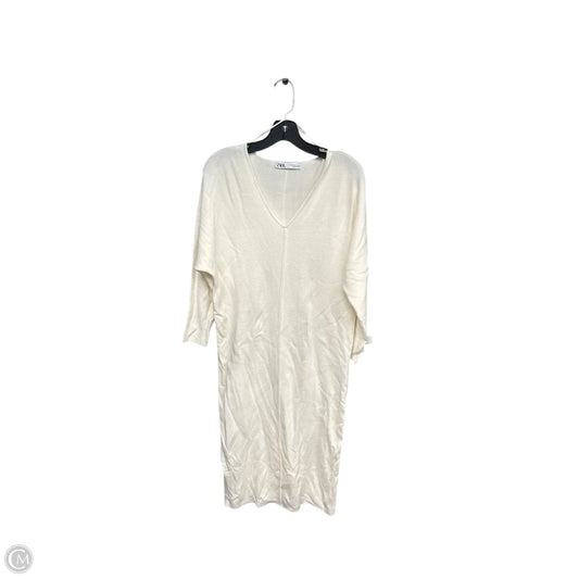 Dress Sweater By Zara In Cream, Size: S