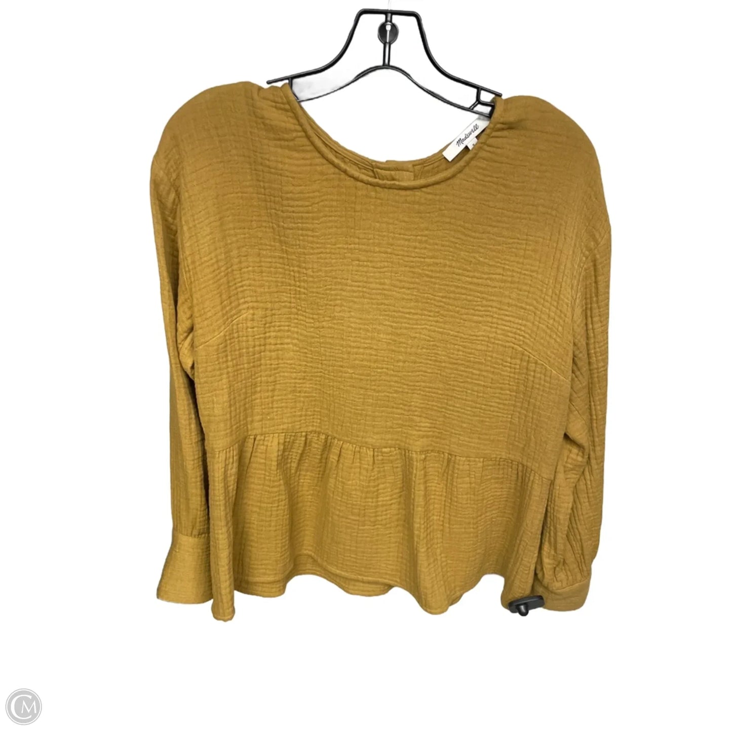 Top Long Sleeve By Madewell In Yellow, Size: S