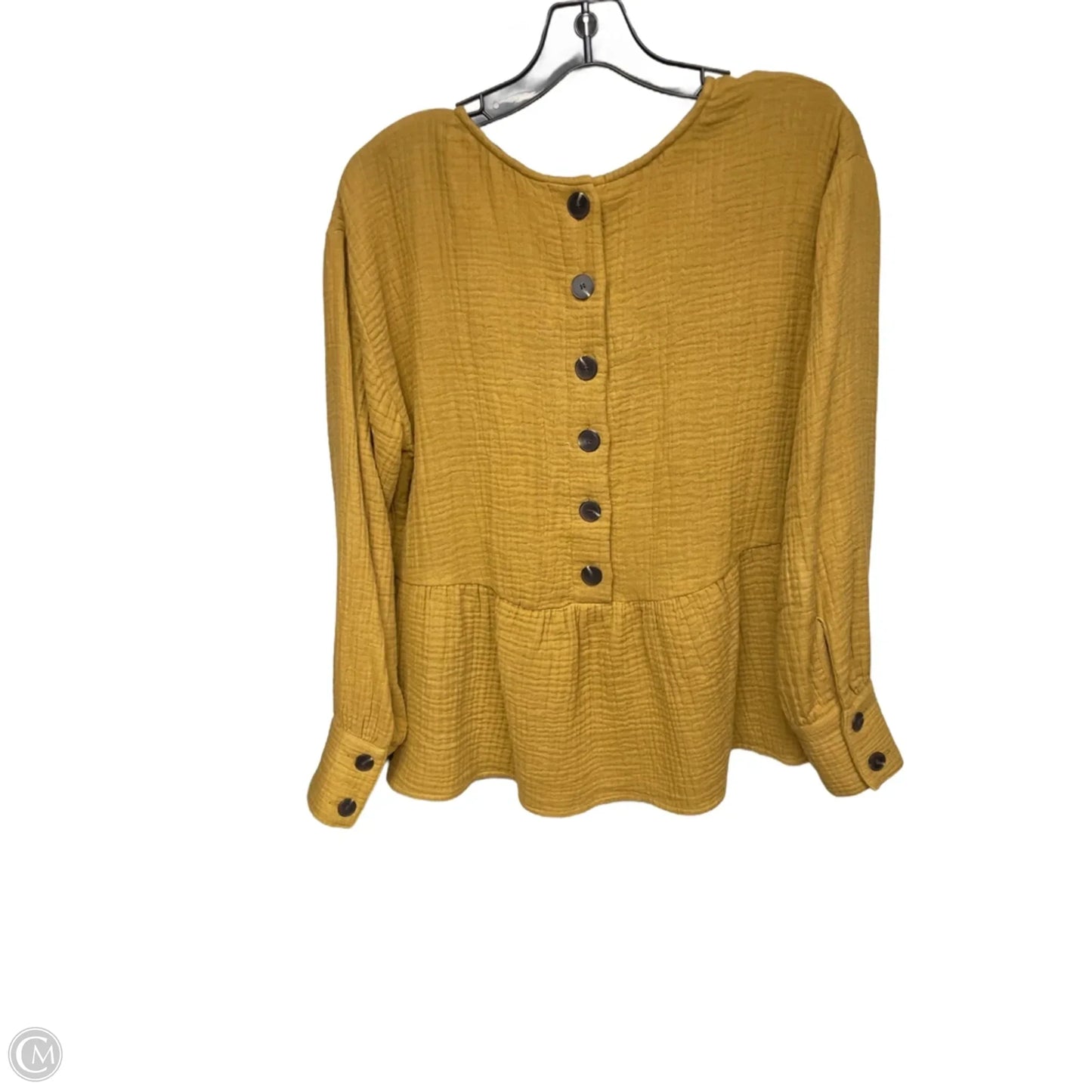 Top Long Sleeve By Madewell In Yellow, Size: S