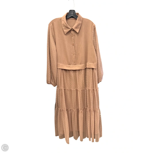 Dress Casual Maxi By Shein In Brown, Size: Xl