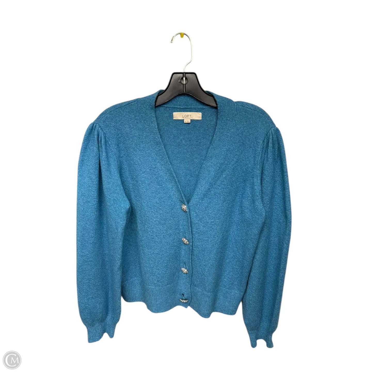 Sweater Cardigan By Loft In Blue, Size: M