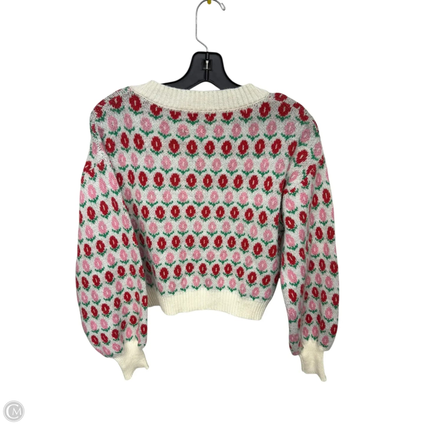 Sweater Cardigan By Shein In Pink & Red, Size: L