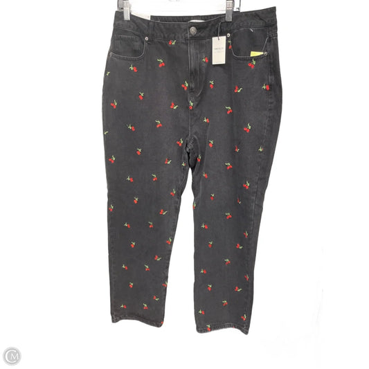 Jeans Wide Leg By Forever 21 In Black Denim, Size: 14