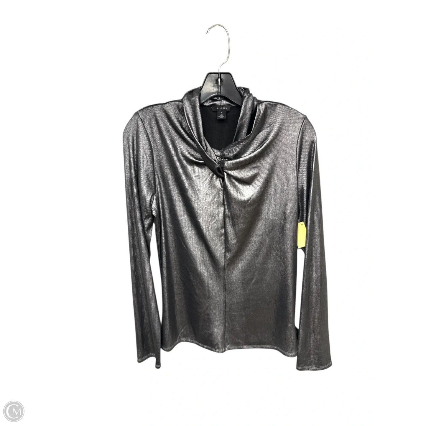 Top Long Sleeve By Halogen In Silver, Size: M