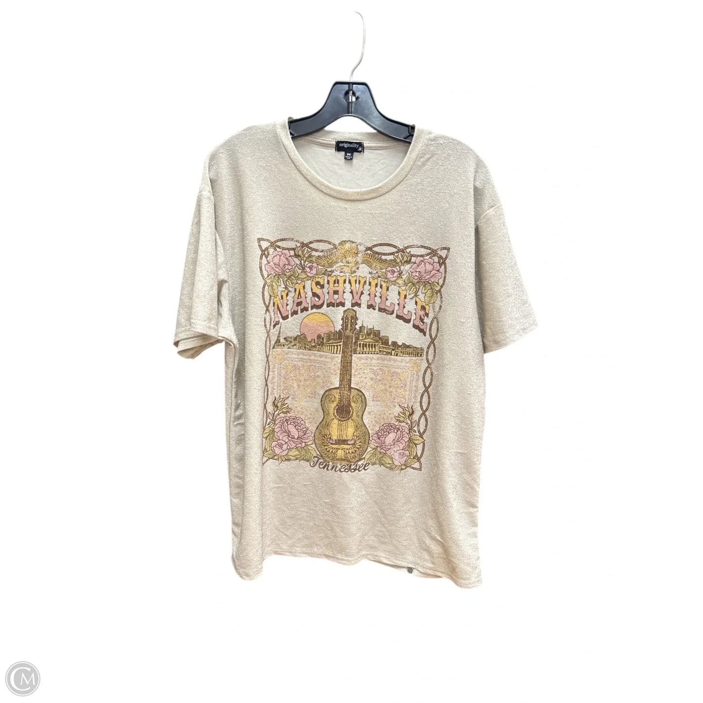 Top Short Sleeve By Originality In Pink & Tan, Size: M