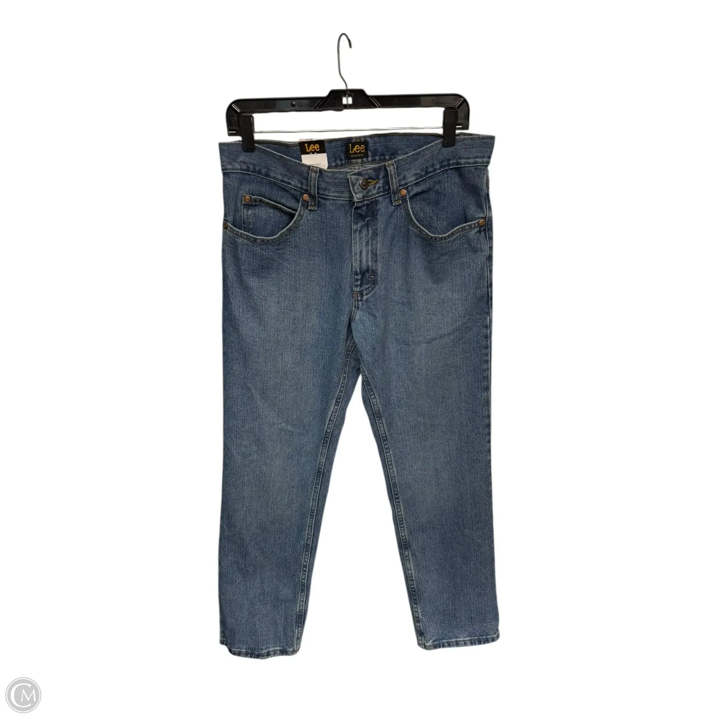 Jeans Straight By Lee In Blue Denim, Size: 14