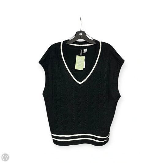 Vest Sweater By Divided In Black & White, Size: L