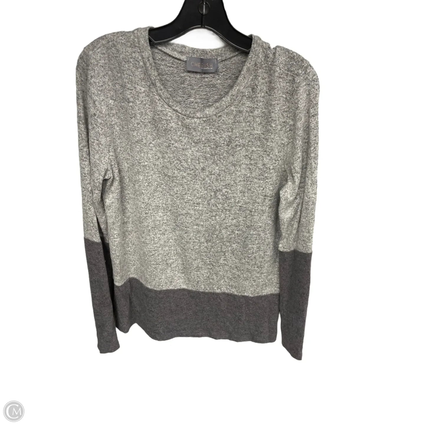 Top Long Sleeve By Cherish In Grey, Size: L