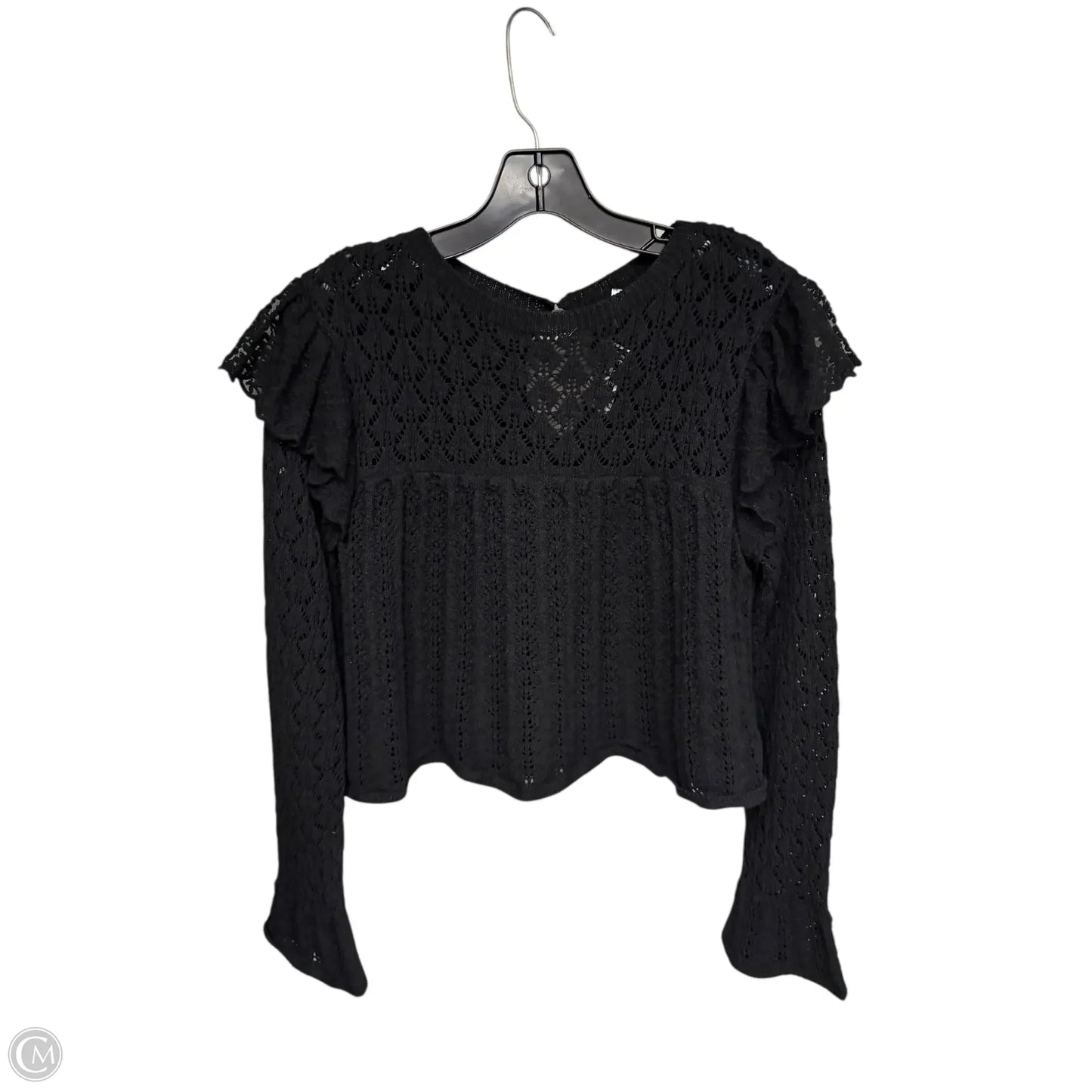 Top Long Sleeve By Zara In Black, Size: M