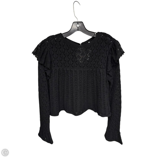 Top Long Sleeve By Zara In Black, Size: M