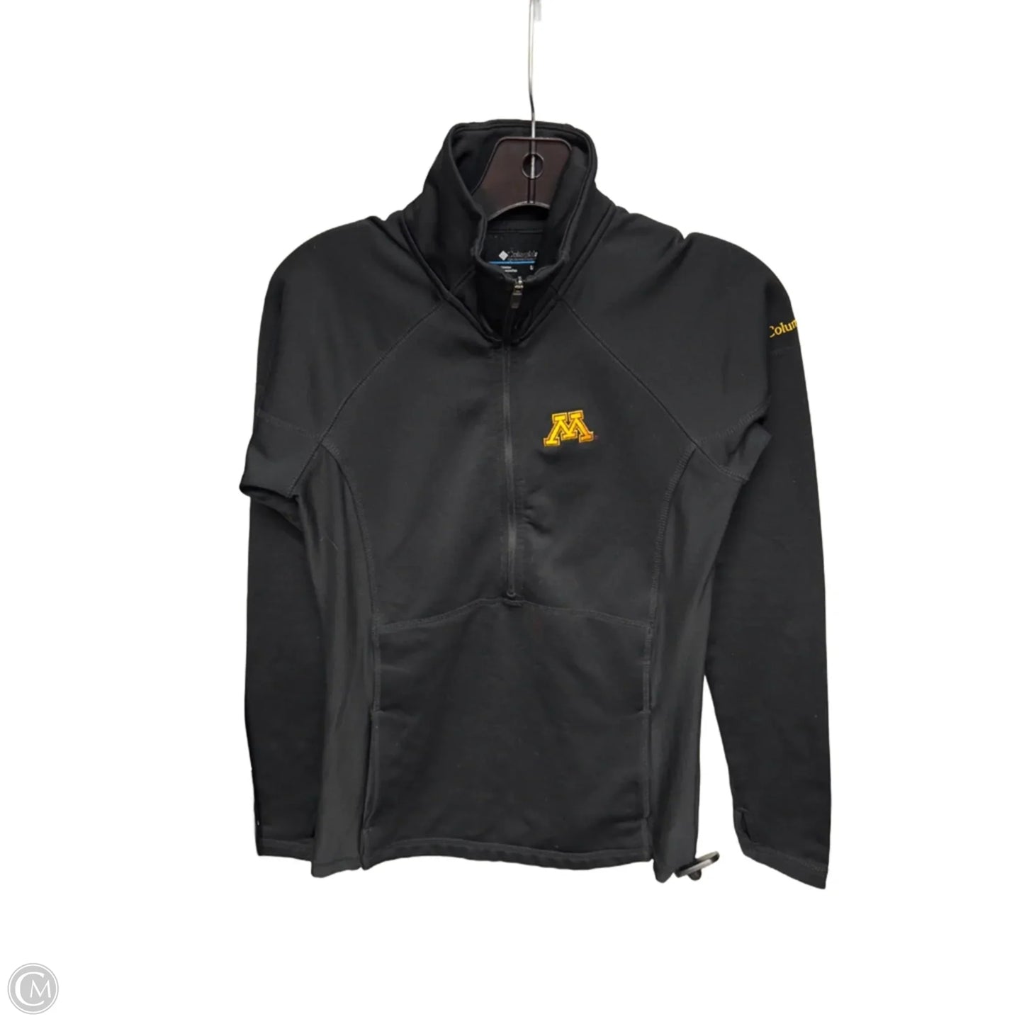 Athletic Top Long Sleeve Collar By Columbia In Black, Size: S