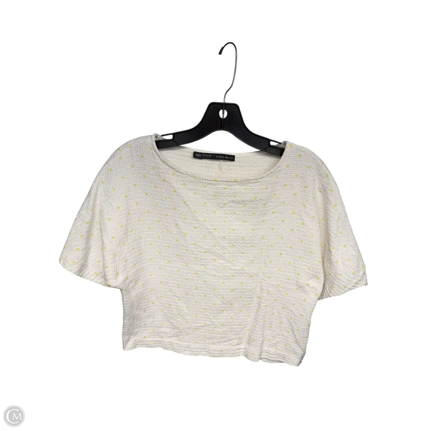 Top Short Sleeve By Zara In Polkadot Pattern, Size: S