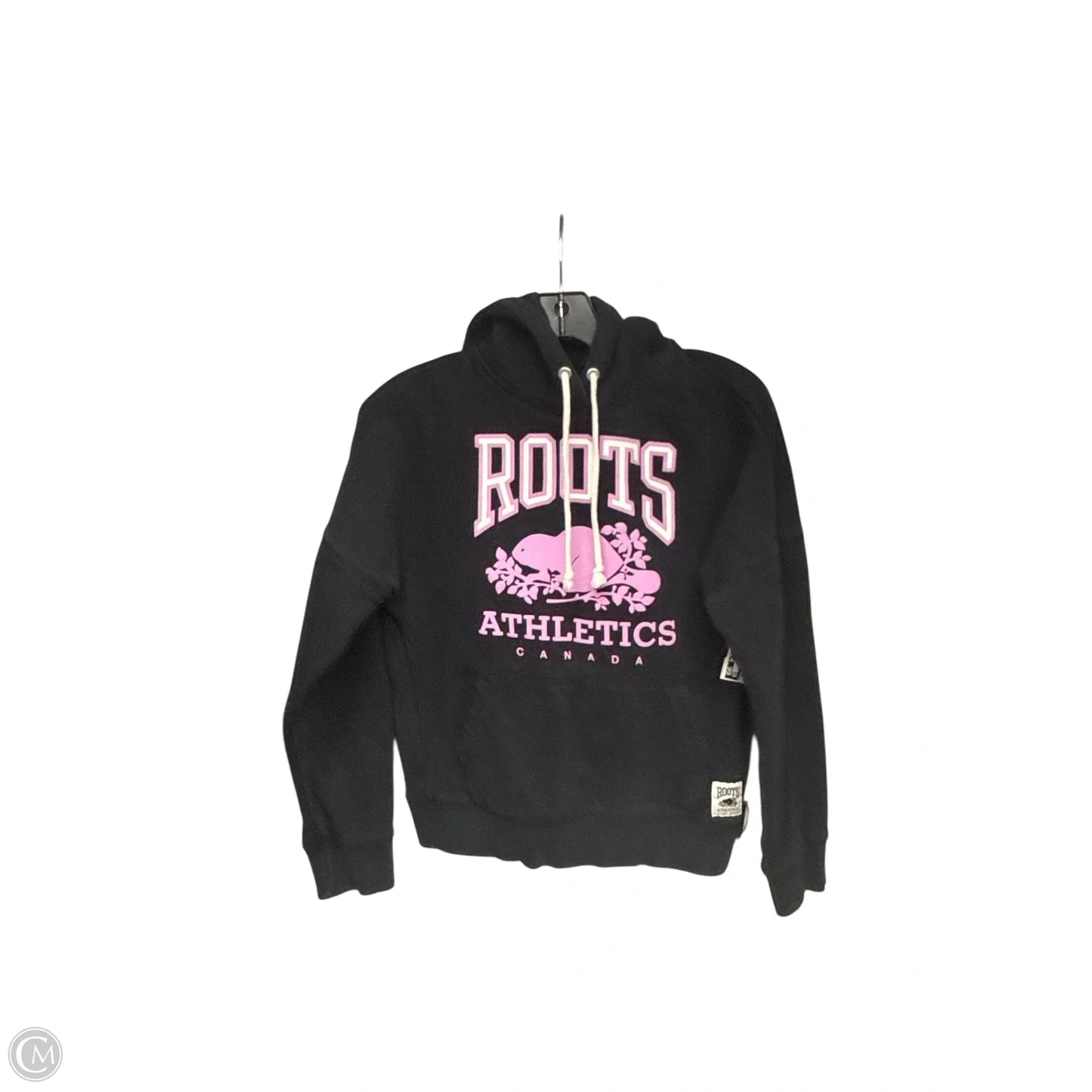 Sweatshirt Hoodie By Roots In Black & Pink, Size: Xxs