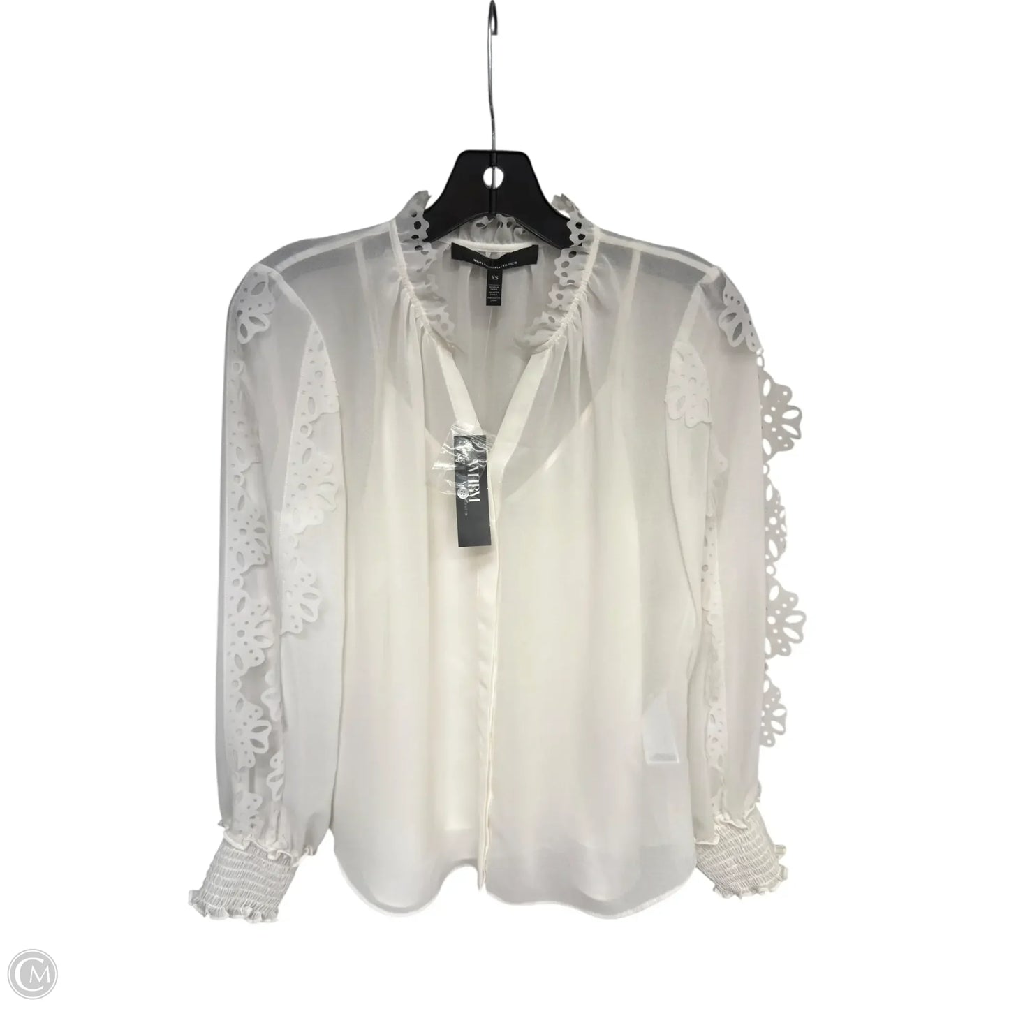 Blouse Long Sleeve By White House Black Market In White, Size: Xs