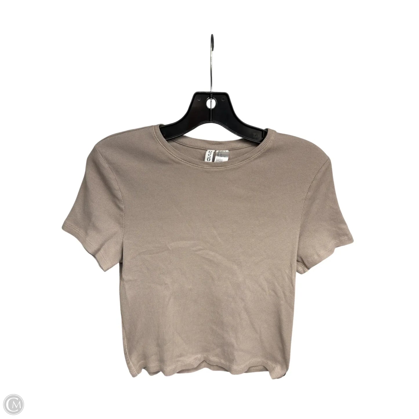 Top Short Sleeve Basic By Divided In Tan, Size: L