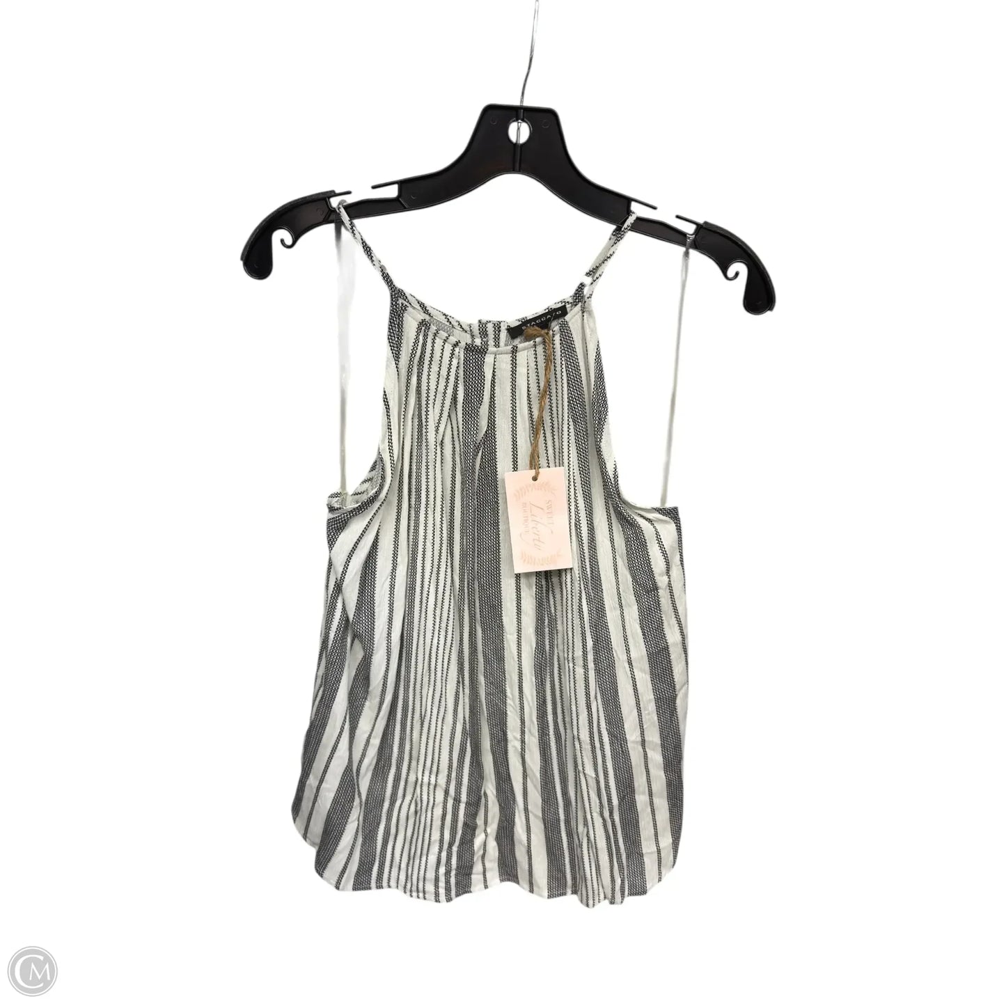 Top Sleeveless By Staccato In Black & White, Size: S