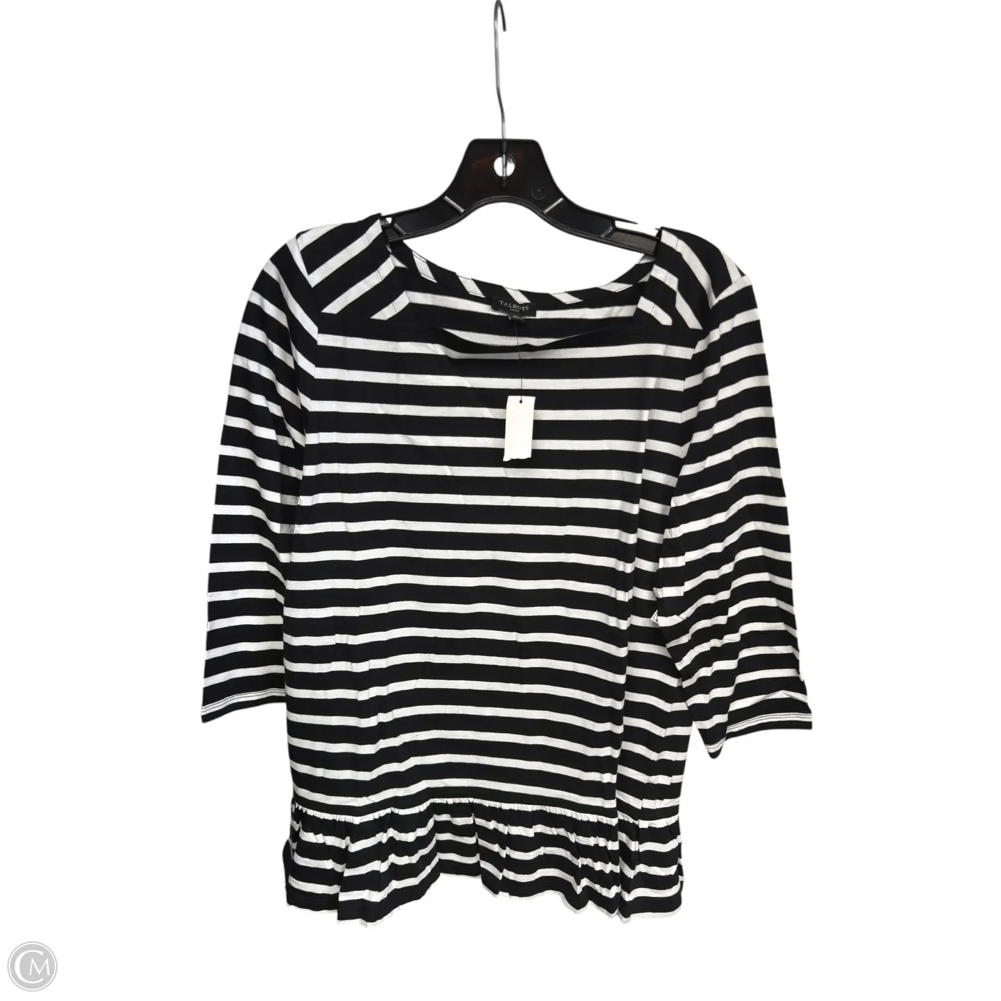 Top 3/4 Sleeve By Talbots In Striped Pattern, Size: Xl