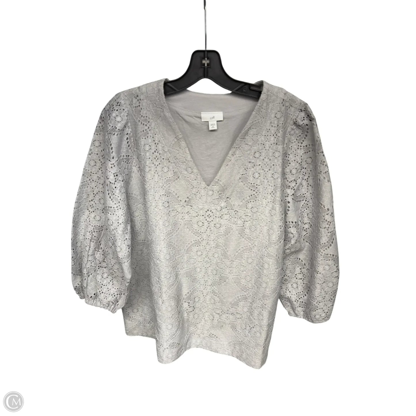 Top Short Sleeve By J. Jill In Grey, Size: Mp