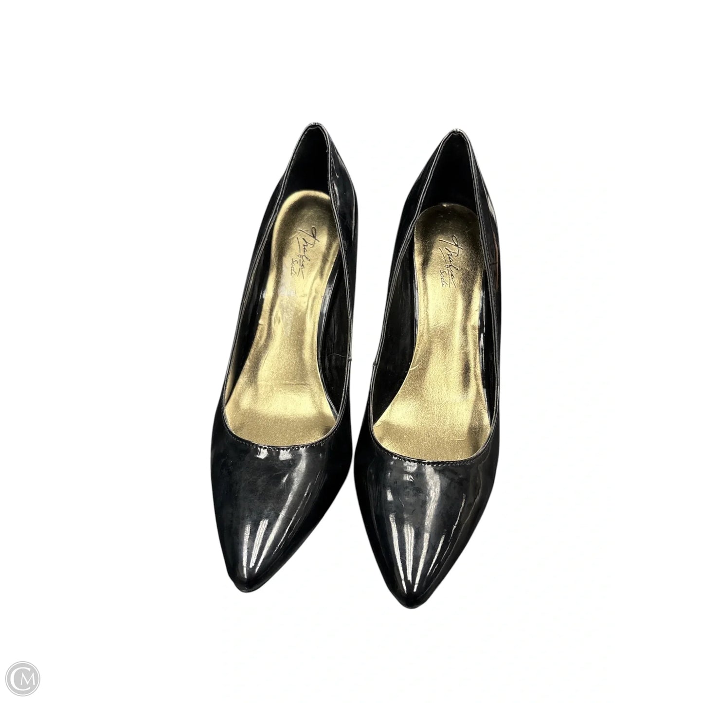 Shoes Heels Stiletto By Thalia Sodi In Black & Gold, Size: 9.5