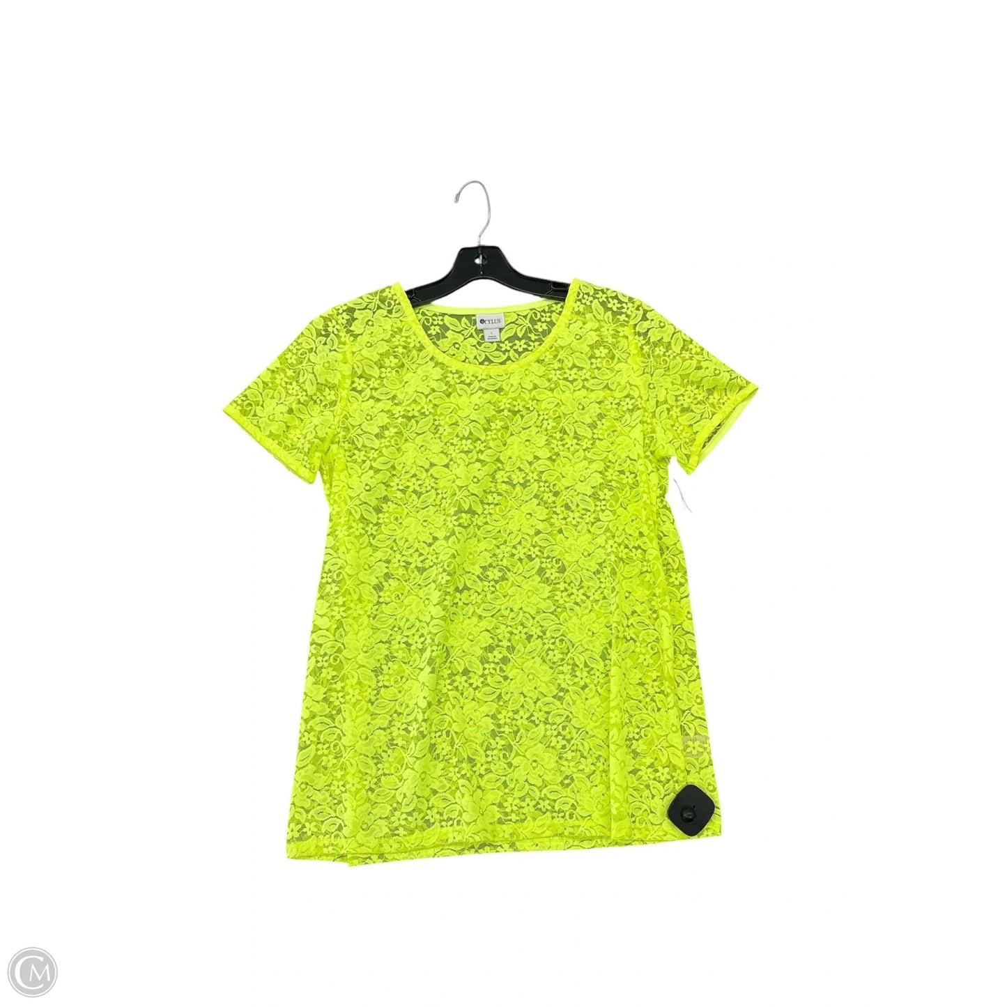 Top Short Sleeve By Stylus In Yellow, Size: L