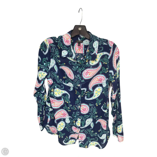 Top Long Sleeve By Talbots In Blue & Pink, Size: S