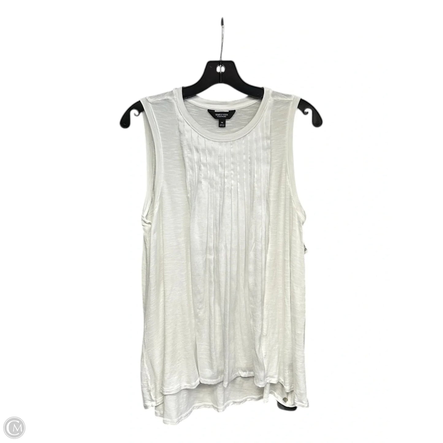 Top Sleeveless By Simply Vera In White, Size: M