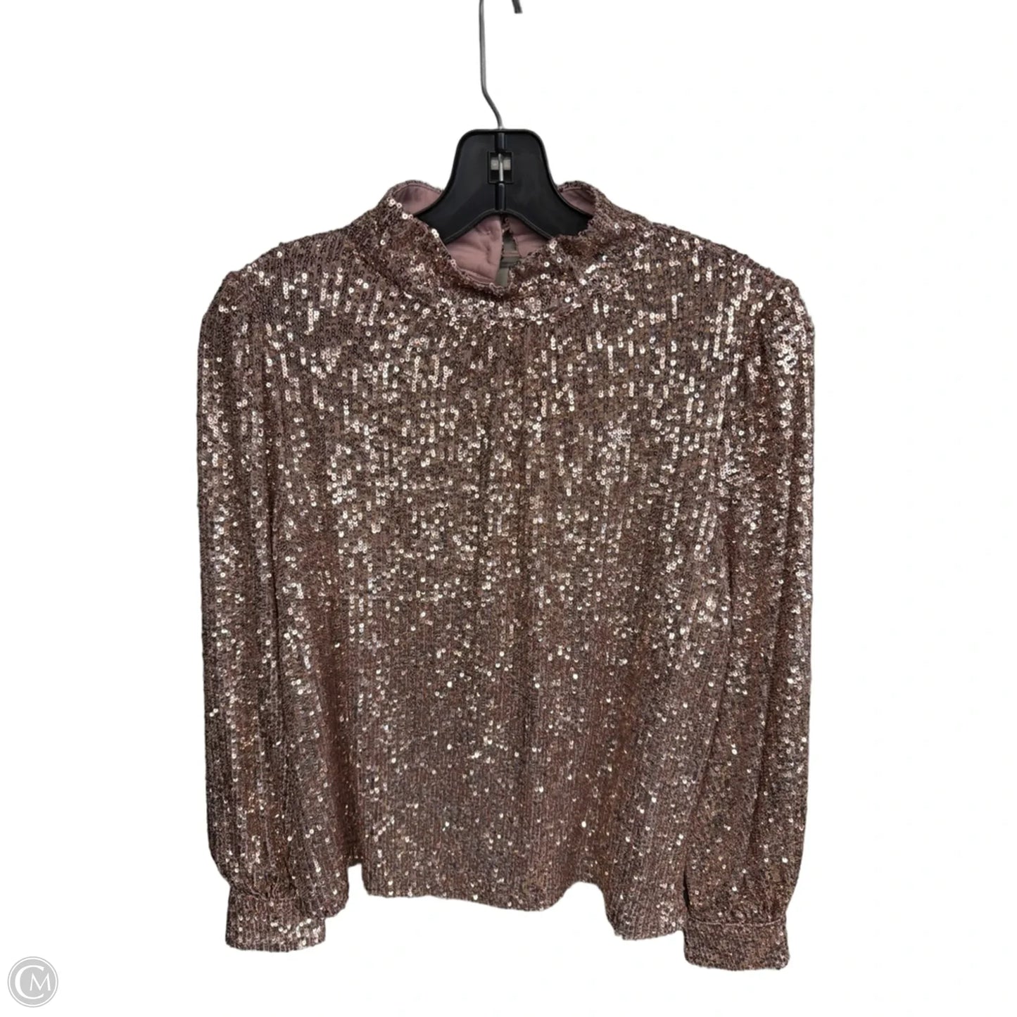 Blouse 3/4 Sleeve By Cable And Gauge In Rose Gold, Size: S