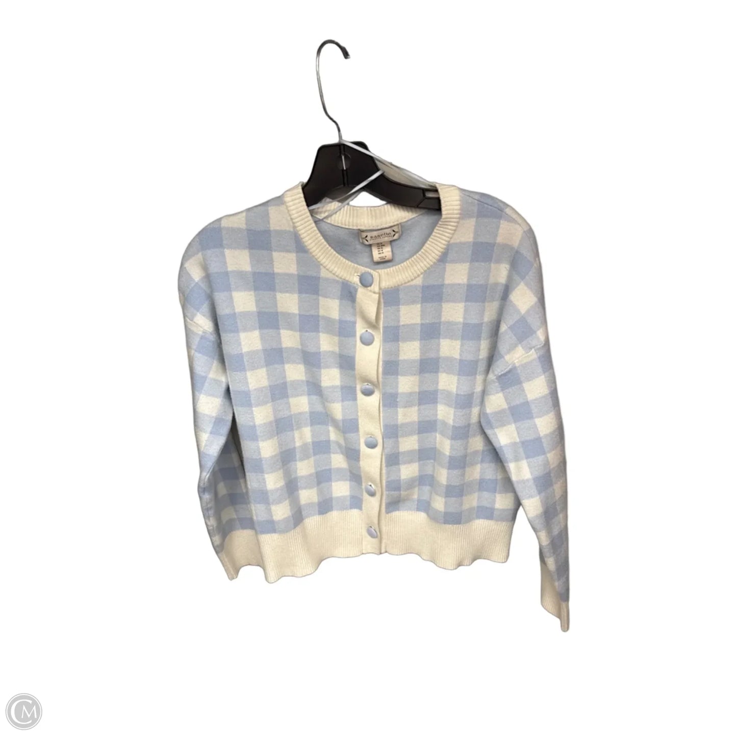 Sweater Cardigan By Nanette By Nanette Lepore In Checkered Pattern, Size: M