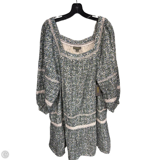 Dress Casual Midi By Style And Company In Green & White, Size: 3x