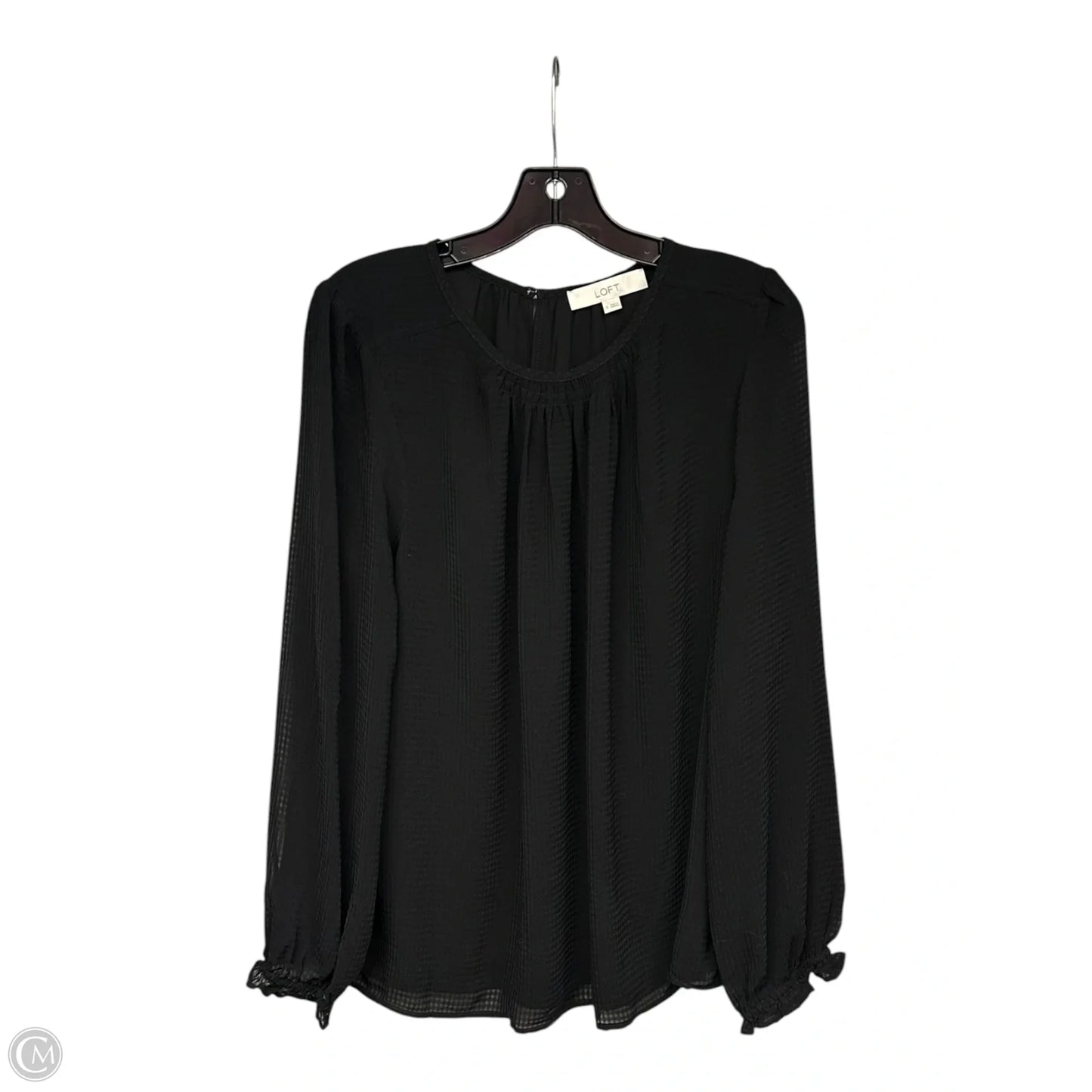 Blouse Long Sleeve By Loft In Black, Size: Xl