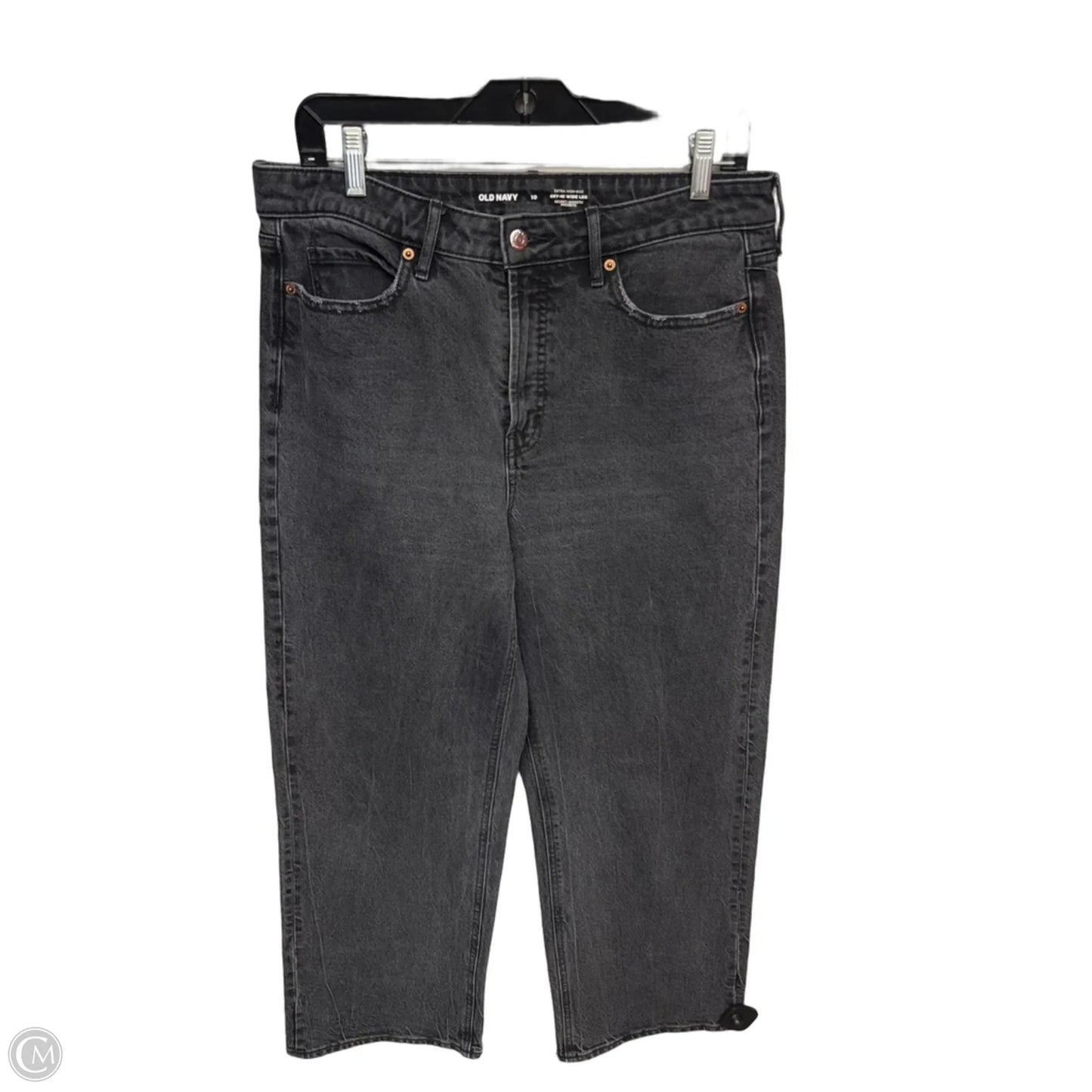 Jeans Straight By Old Navy In Black Denim, Size: 10