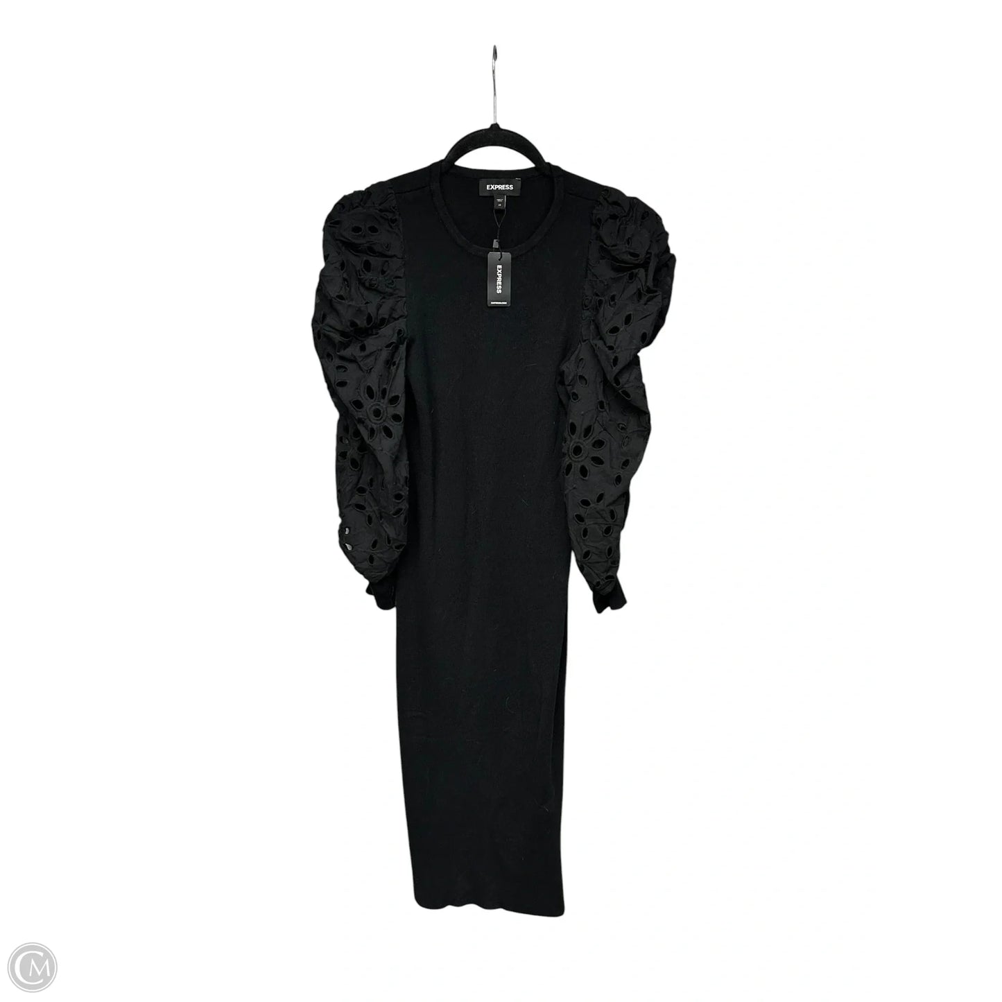 Dress Party Midi By Express In Black, Size: Xs