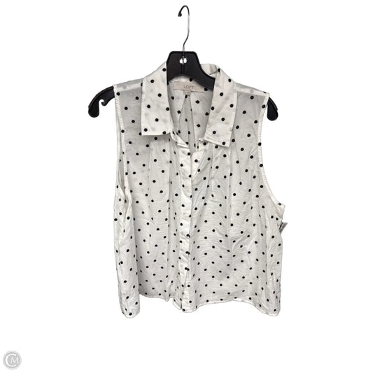 Top Sleeveless By Loft In Polkadot Pattern, Size: Xl
