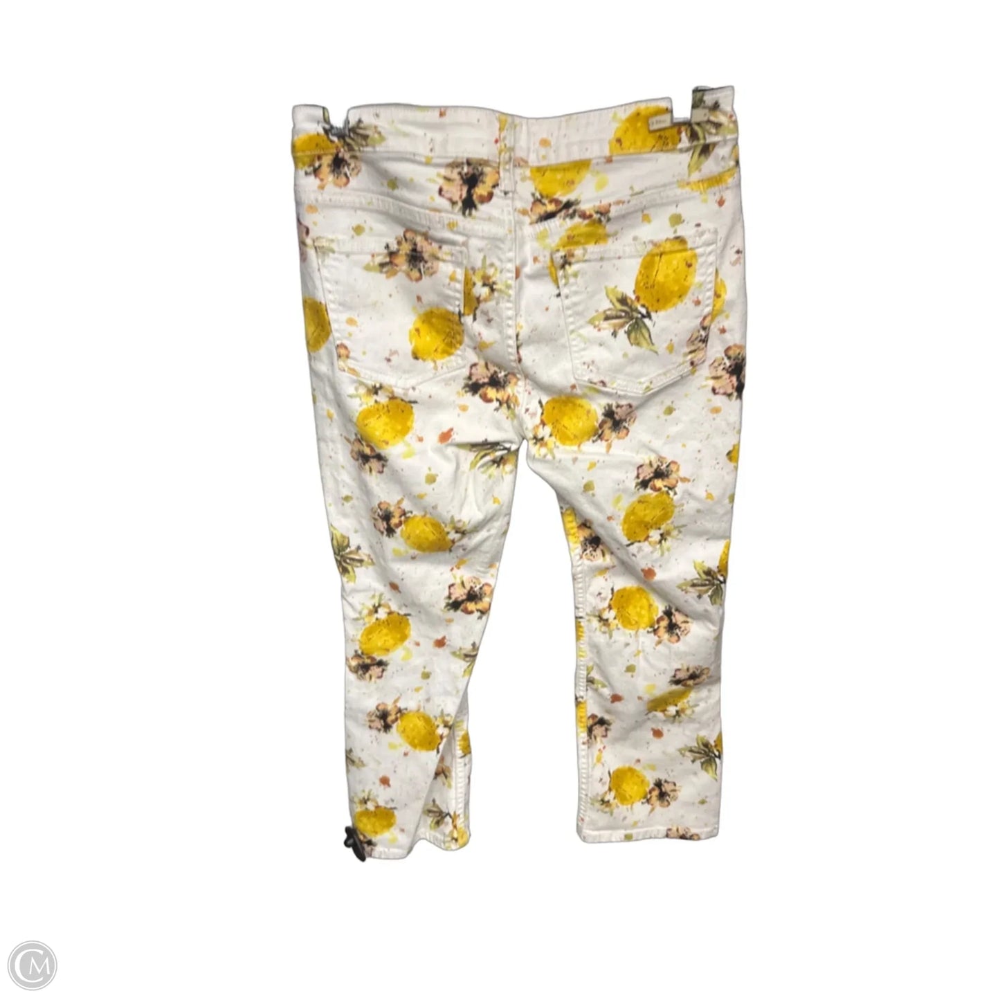 Jeans Boot Cut By Pilcro In White & Yellow, Size: 6