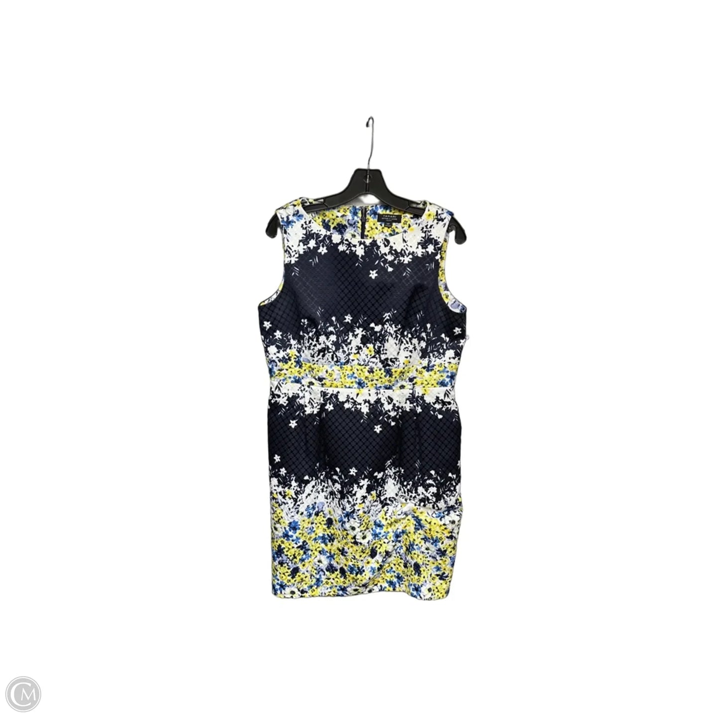 Dress Work By Tahari By Arthur Levine In Blue & Yellow, Size: 12p