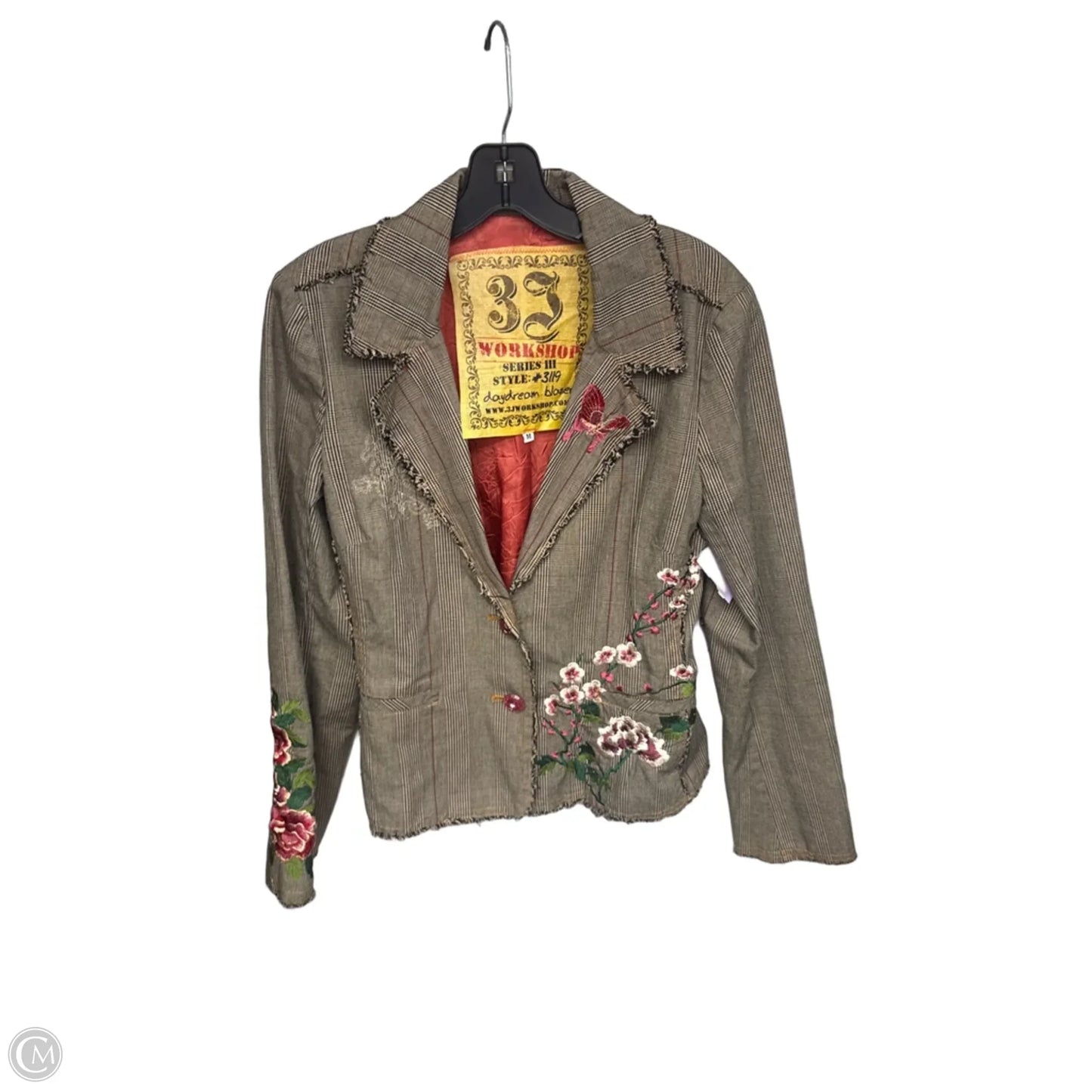 Blazer Designer By Johnny Was In Brown & Pink, Size: M