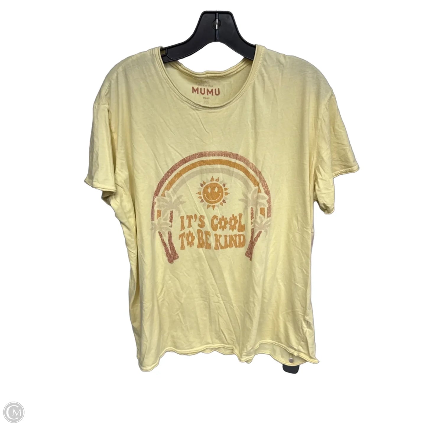 Top Short Sleeve Basic By Show Me Your Mumu In Yellow, Size: S