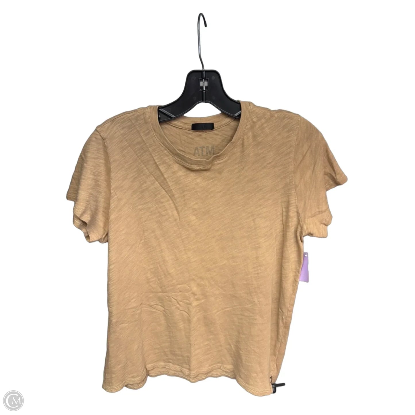 Top Short Sleeve Basic By Atm In Tan, Size: L