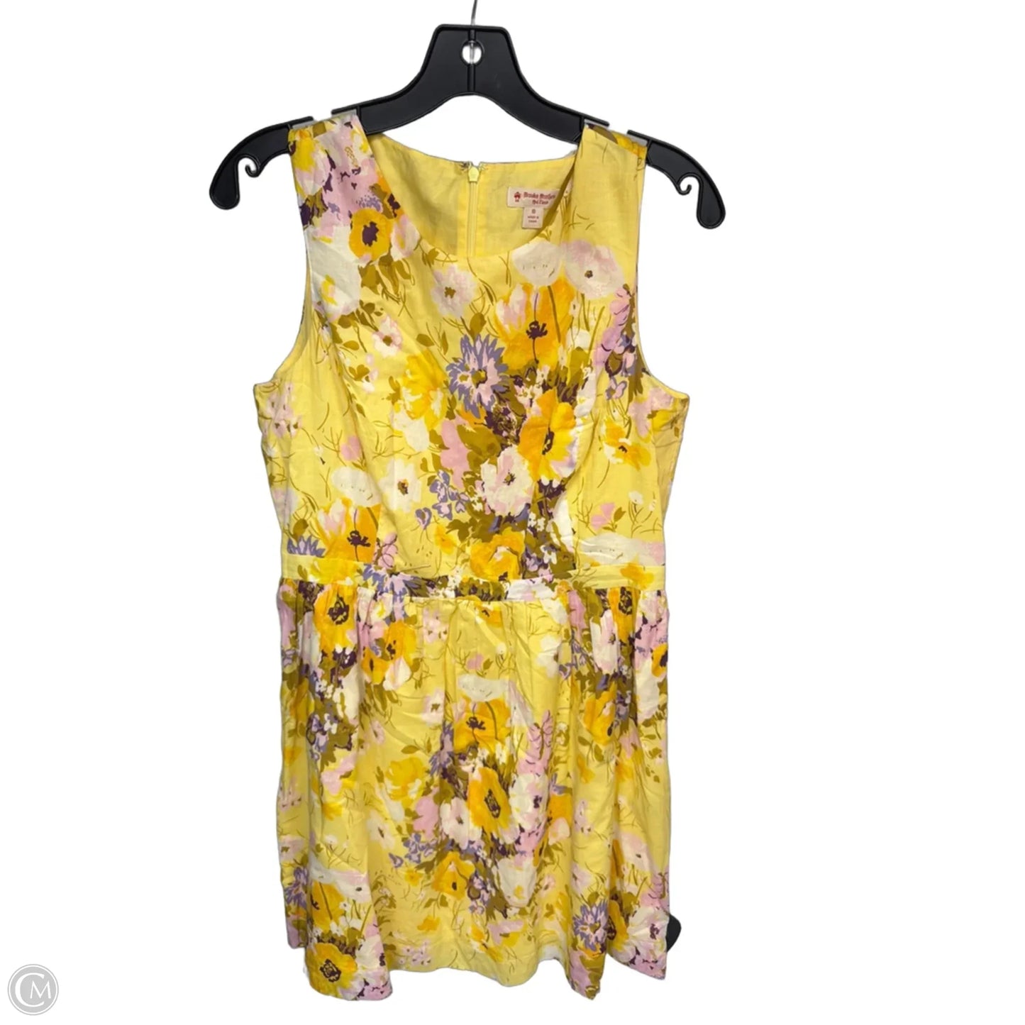 Dress Party Midi By Brooks Brothers In Pink & Yellow, Size: 10