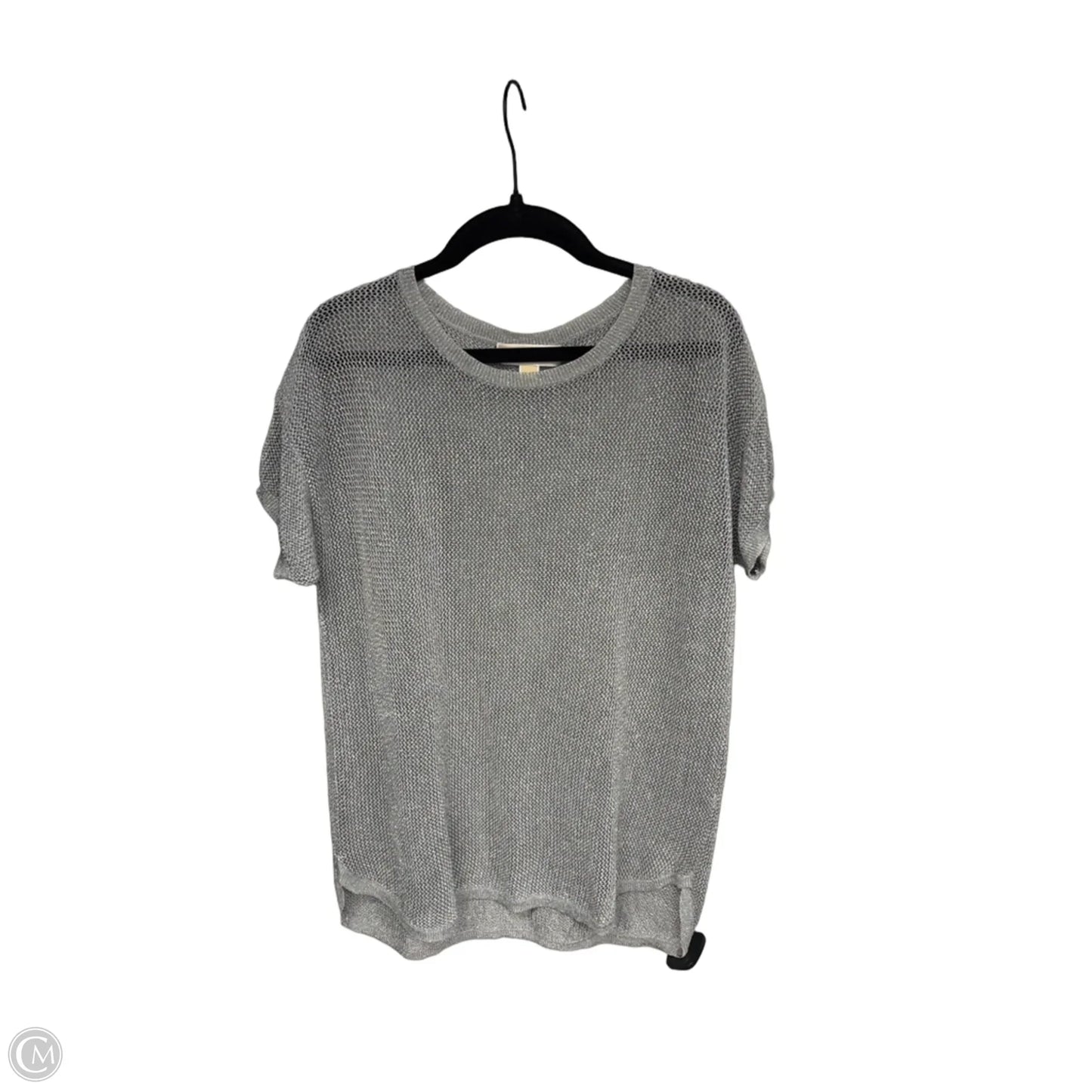 Top Short Sleeve Designer By Michael Kors In Silver, Size: M